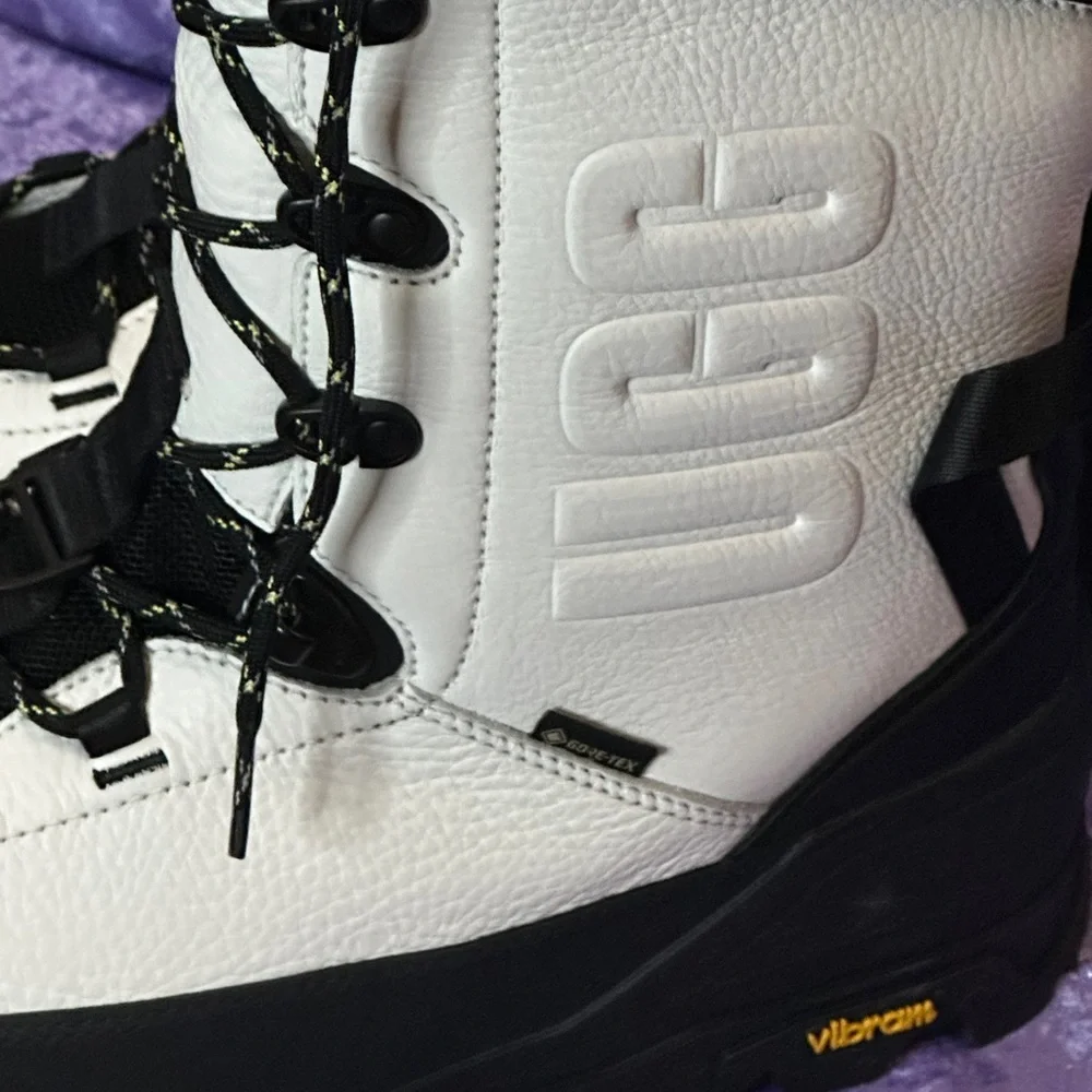 UGG Women's Tall Shasta Black and White Lace-Up Winter Boots - Picture 2 of 16